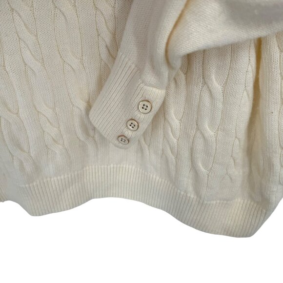 Talbots Womans size 2X plus ivory Cable Knit Sweater wool blend crew neck - Picture 6 of 10